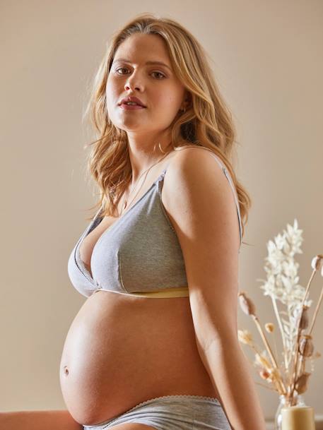 Soutien-gorge de grossesse et d'allaitement forme triangle Gris chiné - vertbaudet enfant 