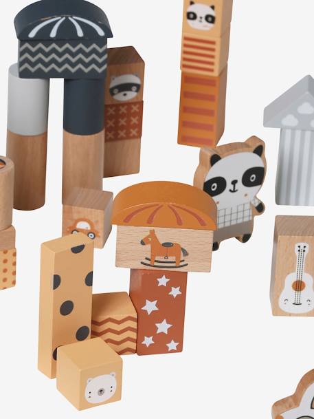 Baril de construction 100 pièces en bois FSC® gris - vertbaudet enfant 