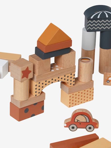 Cute Raccoon Multi-Construction Set in FSC® Wood GREY MEDIUM SOLID WITH DESIGN - vertbaudet enfant 