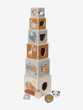 Cube Tower with Shape Sorter in FSC® Wood  - vertbaudet enfant