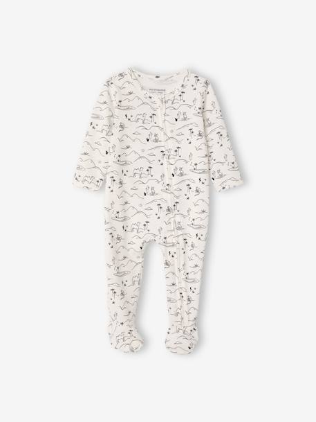 Pack of 3 Cotton Sleepsuits for Babies, Oeko Tex® WHITE LIGHT TWO COLOR/MULTICOL - vertbaudet enfant 