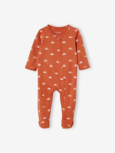 Lot de 3 pyjamas en coton bébé ouverture zippée lot ivoire - vertbaudet enfant 