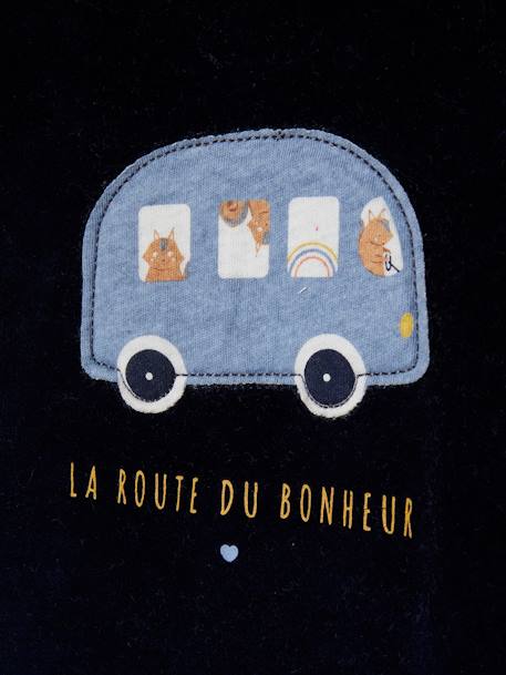 Pack of 2 'Car ride' Sleepsuits In Velour, for Baby Boys, Oeko Tex® BLUE DARK TWO COLOR/MULTICOL - vertbaudet enfant 