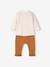 Ensemble bébé tee-shirt et pantalon en molleton bleu canard+rayé / caramel - vertbaudet enfant 