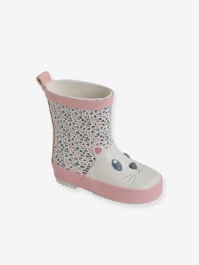 Shoes-Girls Footwear-Boots-Wellies in Natural Rubber, for Baby Girls