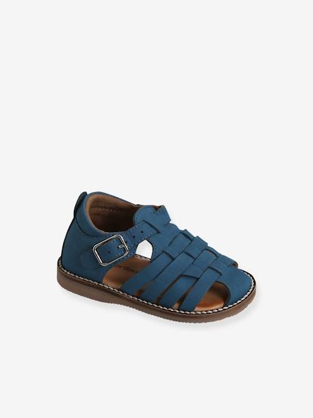 Sandales en cuir bébé mixte bout fermé - bleu marocain, Chaussures