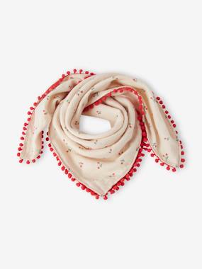 Girls-Accessories-Lightweight Scarves-Scarf with Cherry Print, for Girls
