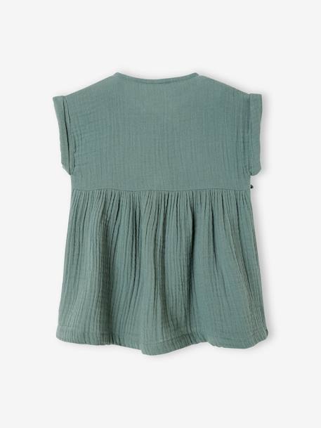 Robe bébé en gaze de coton ocre+vert - vertbaudet enfant 