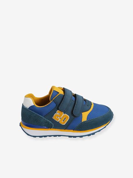 Running-Type Trainers with Touch Fasteners, for Boys BLUE BRIGHT SOLID+Dark Blue - vertbaudet enfant 