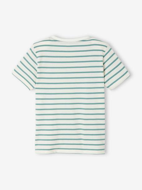 Short-Sleeved Sailor-Style T-Shirt for Boys azure+BLUE BRIGHT STRIPED+GREEN MEDIUM STRIPED+striped red+striped yellow - vertbaudet enfant 
