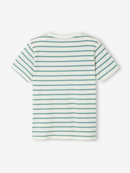 T-shirt garçon rayé manches courtes bleu azur+dark bleu indigo rayé+rayé jaune+rayé rouge+sauge rayé - vertbaudet enfant 