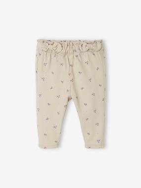 -Printed Paperbag Trousers for Babies