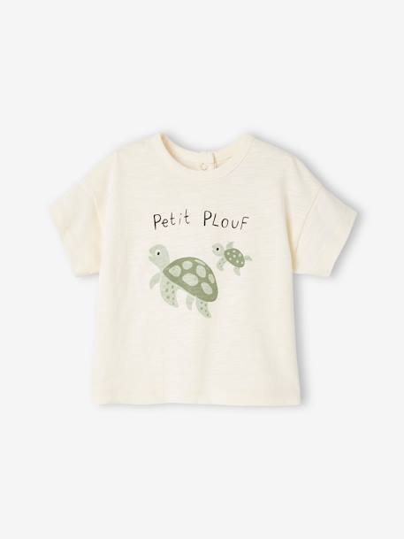 T-shirt bébé motif animalier manches courtes abricot+beige - vertbaudet enfant 