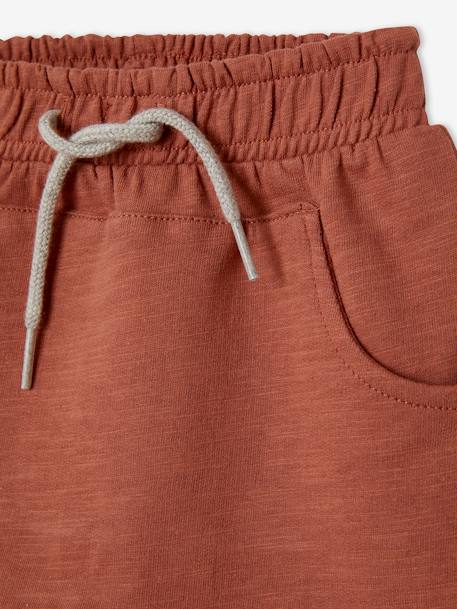 Bermuda Shorts in Fleece for Baby Boys BROWN MEDIUM SOLID+Dark Blue+Dark Blue Stripes - vertbaudet enfant 