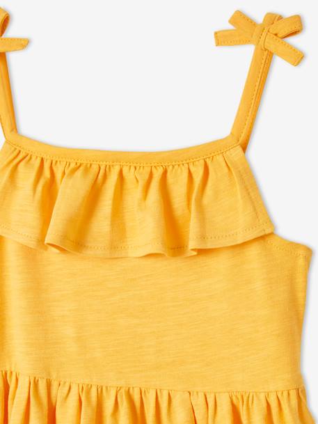 Pack of 2 Strappy Dresses: 1 Printed + 1 Plain, for Girls BLUE MEDIUM TWO COLOR/MULTICOL+YELLOW MEDIUM 2 COLOR/MULTICOL - vertbaudet enfant 