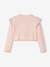 Short Cardigan with Ruffle for Girls PINK LIGHT SOLID WITH DESIGN - vertbaudet enfant 