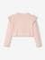 Short Cardigan with Ruffle for Girls PINK LIGHT SOLID WITH DESIGN - vertbaudet enfant 