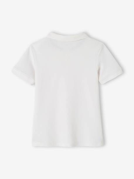 Polo garçon manches courtes broderie poitrine blanc+bleu+jaune pâle+kaki clair+MARINE+terracotta - vertbaudet enfant 