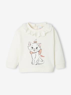 The Aristocats® Sweatshirt with Ruffled Neckline for Baby Girls  - vertbaudet enfant