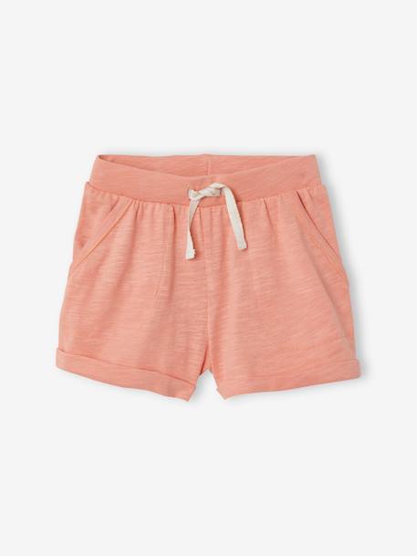 Lot de 2 shorts en jersey fille lot rose+vert d'eau - vertbaudet enfant 