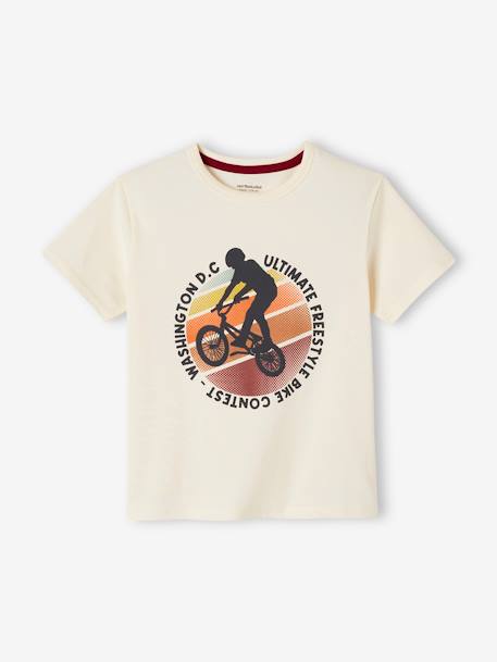 T-shirt garçon motifs graphiques manches courtes blanc+ECRU+vert d'eau - vertbaudet enfant 