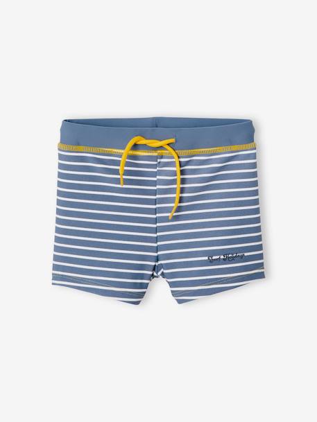 Anti-UV Swim Set: Top + Shorts, for Boys - blue dark striped, Boys