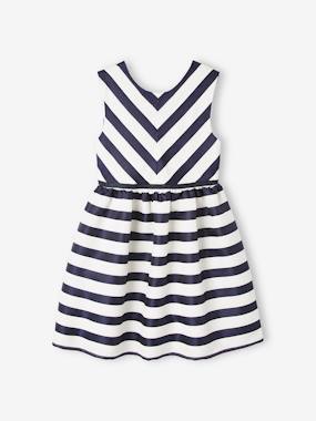 -Special Occasion Dress with Iridescent Stripes, for Girls