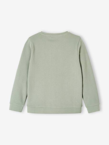 Fancy Sweatshirt for Girls BEIGE LIGHT SOLID WITH DESIGN+GREEN LIGHT SOLID WITH DESIGN - vertbaudet enfant 