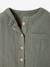 Chemise bébé col mao en gaze de coton personnalisable bleu électrique+écru+vert foncé - vertbaudet enfant 