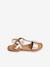 Leather Sandals for Girls, Designed for Autonomy 6467+brown+printed brown+turquoise - vertbaudet enfant 