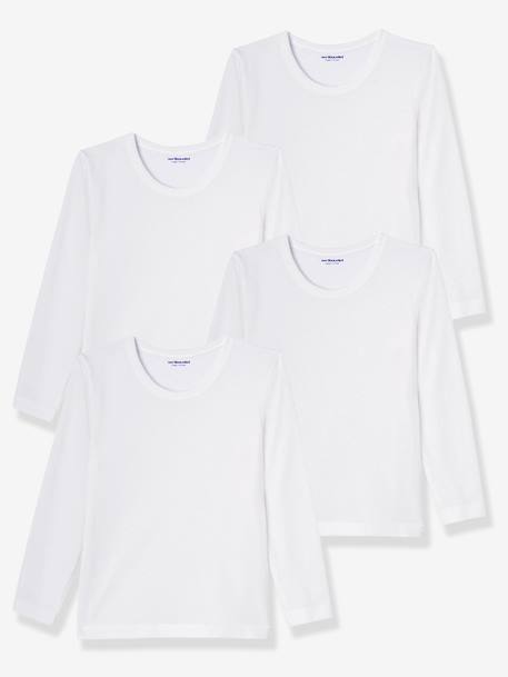 Lot 4 T-shirts maillot de corps BASICS BLANC - vertbaudet enfant 