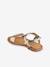 Leather Sandals for Girls, Designed for Autonomy 6467+brown+printed brown+turquoise - vertbaudet enfant 