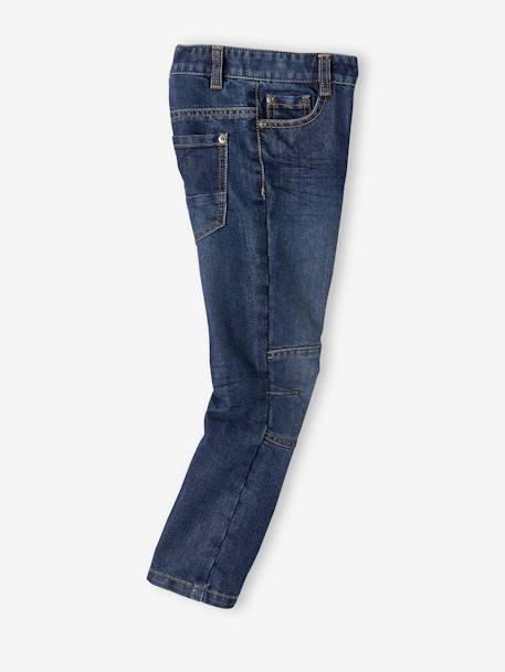 NARROW Hip, MorphologiK Indestructible Straight Leg 'Waterless' Jeans BLUE DARK SOLID+BLUE DARK WASCHED - vertbaudet enfant 