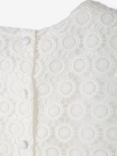 Robe cérémonie fille effet 2 en 1 haut en macramé ivoire+rose nude - vertbaudet enfant 