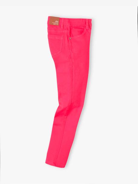 NARROW Hip MorphologiK Slim Leg Trousers for Girls GREEN BRIGHT SOLID+RED MEDIUM SOLID - vertbaudet enfant 