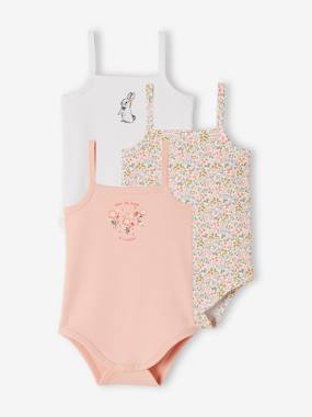 -Pack of 3 Rabbit Bodysuits, Thin Straps, for Newborn Babies