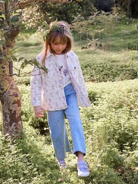 Quilted Jacket in Cotton Gauze, Recycled Polyester Padding, for Girls  - vertbaudet enfant