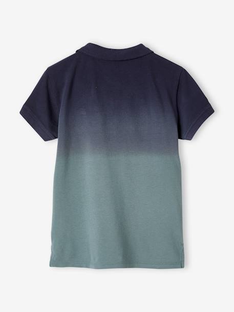 Dip-Dye Polo Shirt for Boys BLUE BRIGHT SOLID WITH DESIGN - vertbaudet enfant 