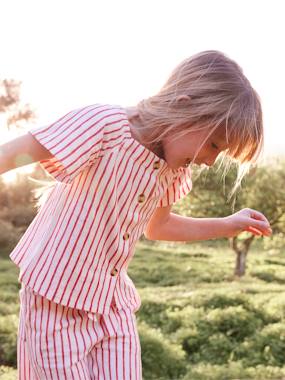 eco-friendly-fashion-Striped Blouse with Short Sleeves for Girls