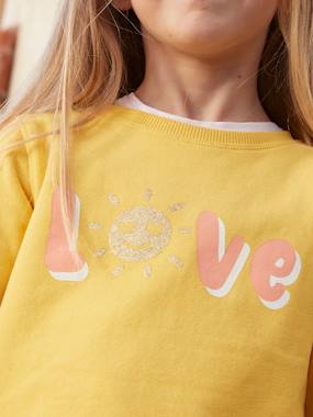 -Sweatshirt with Message & Iridescent Details for Girls