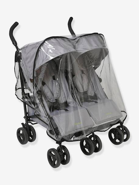 Habillage pluie universel pour poussette double côte à côte transparent - vertbaudet enfant 