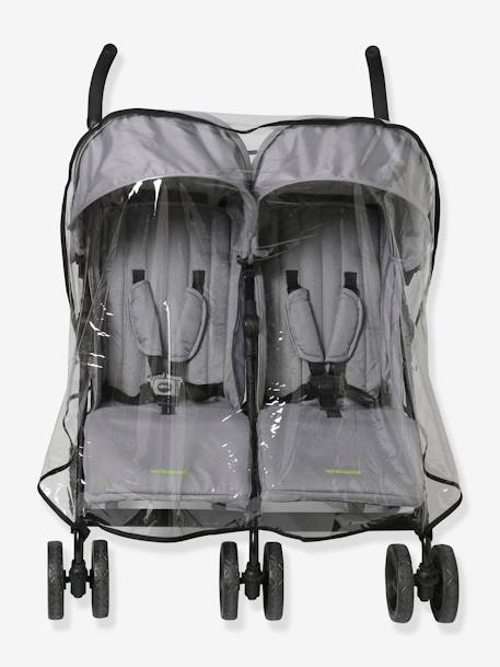 Habillage pluie universel pour poussette double côte à côte transparent - vertbaudet enfant 