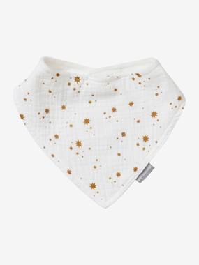 Puériculture-Lot de 3 bavoirs bandanas en éponge et gaze de coton