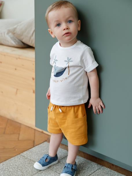Babies bébé garçon en toile bleu+marron - vertbaudet enfant 