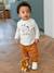Ensemble bébé tee-shirt et pantalon en molleton bleu canard+rayé / caramel - vertbaudet enfant 