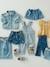 Paperbag Shorts with Belt for Babies BLUE LIGHT WASCHED - vertbaudet enfant 