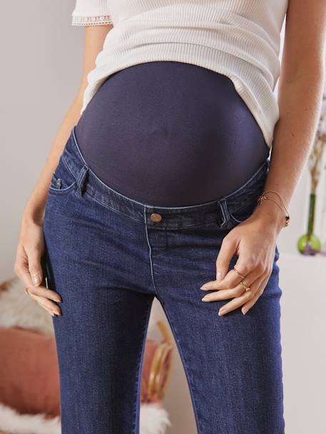 Jean de grossesse droit 7/8ème bandeau sans couture Bleach+Denim brut - vertbaudet enfant 