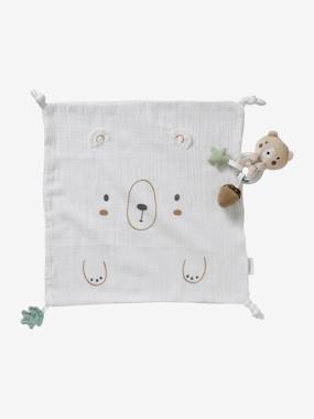 Square Baby Comforter + Rattle, Green Forest  - vertbaudet enfant