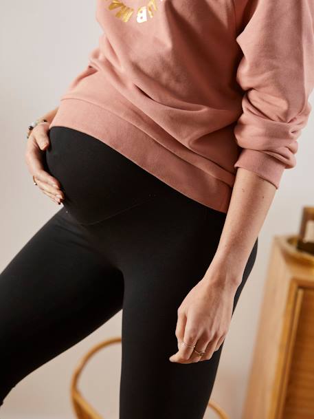 Pack of 2 Leggings in Stretch Jersey Knit for Maternity - black dark solid,  Maternity