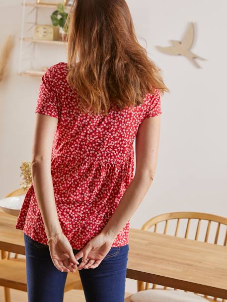 T-shirt blouse grossesse et allaitement Rouge imprimé - vertbaudet enfant 